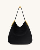 Nina Metal Charm Hobo Bag - Black